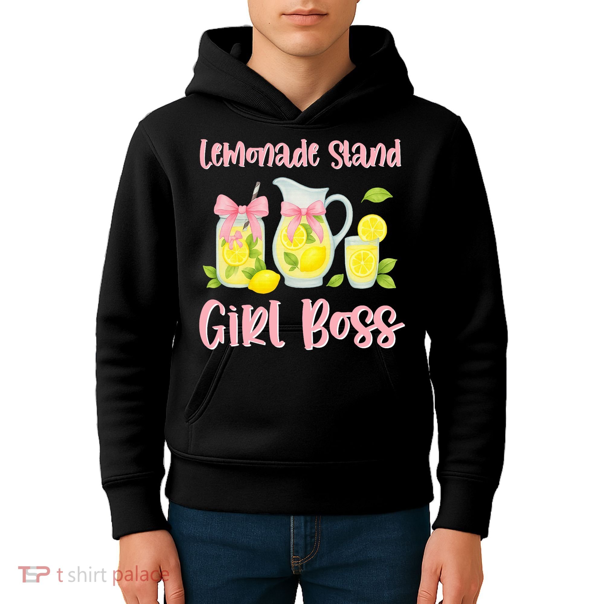 Bow Coquette Lemonade Stand Girl Boss Ceo Lemon Juice Summer Kids Hoodie