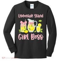 Bow Coquette Lemonade Stand Girl Boss Ceo Lemon Juice Summer Kids Long Sleeve Shirt thumb 0