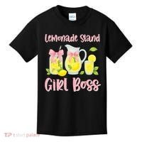 Bow Coquette Lemonade Stand Girl Boss Ceo Lemon Juice Summer Kids T-Shirt thumb 0