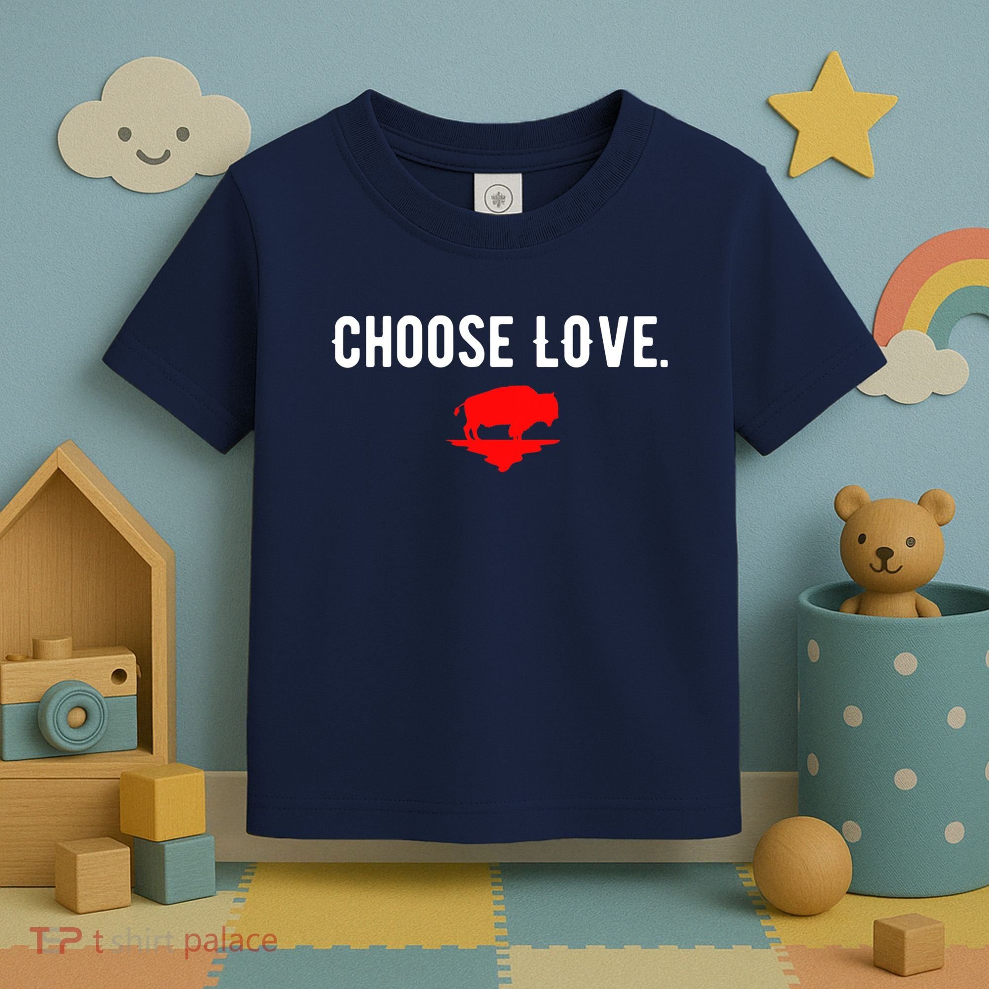Buffalo Choose Love Choose Love Bills Toddler T-Shirt