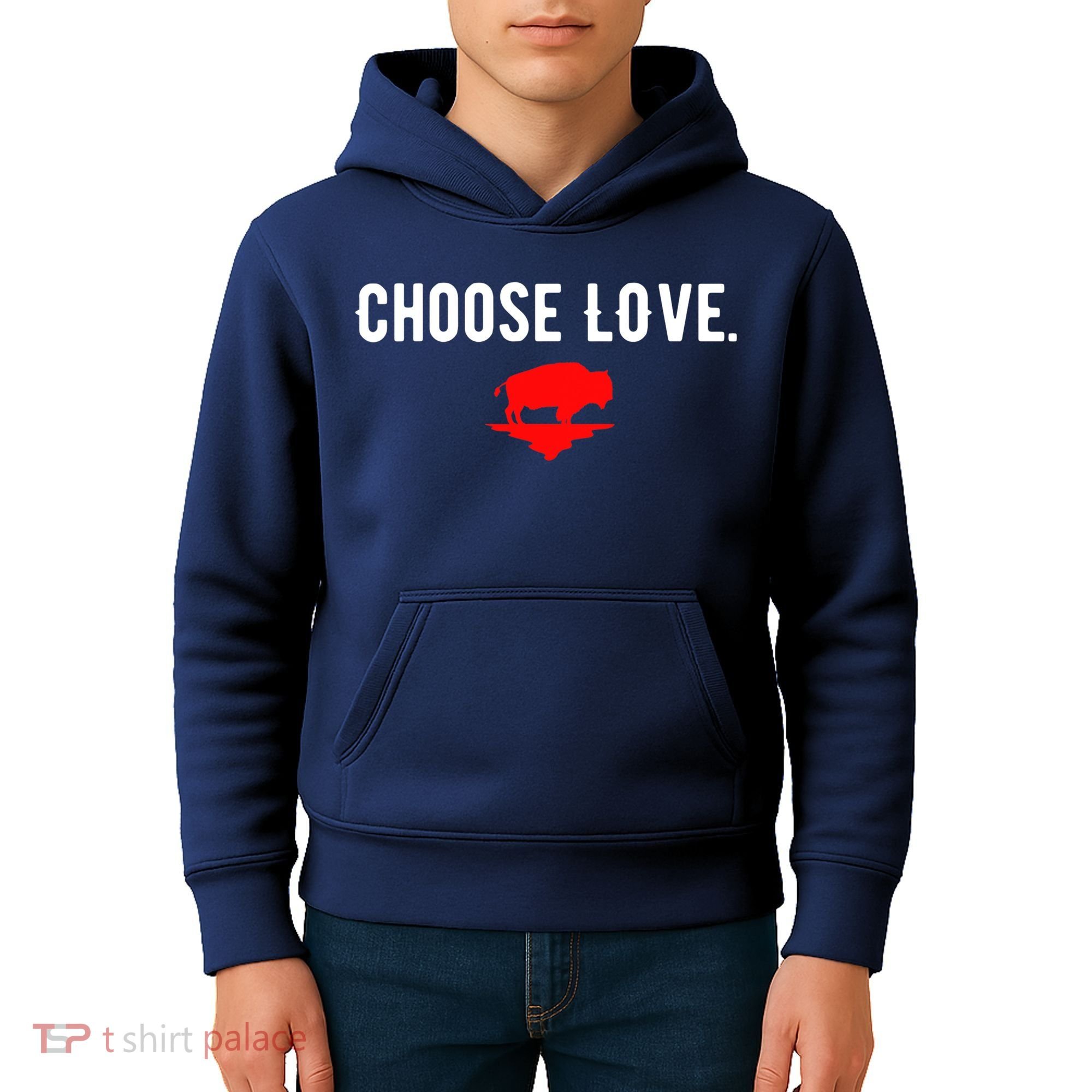 Buffalo Choose Love Choose Love Bills Kids Hoodie