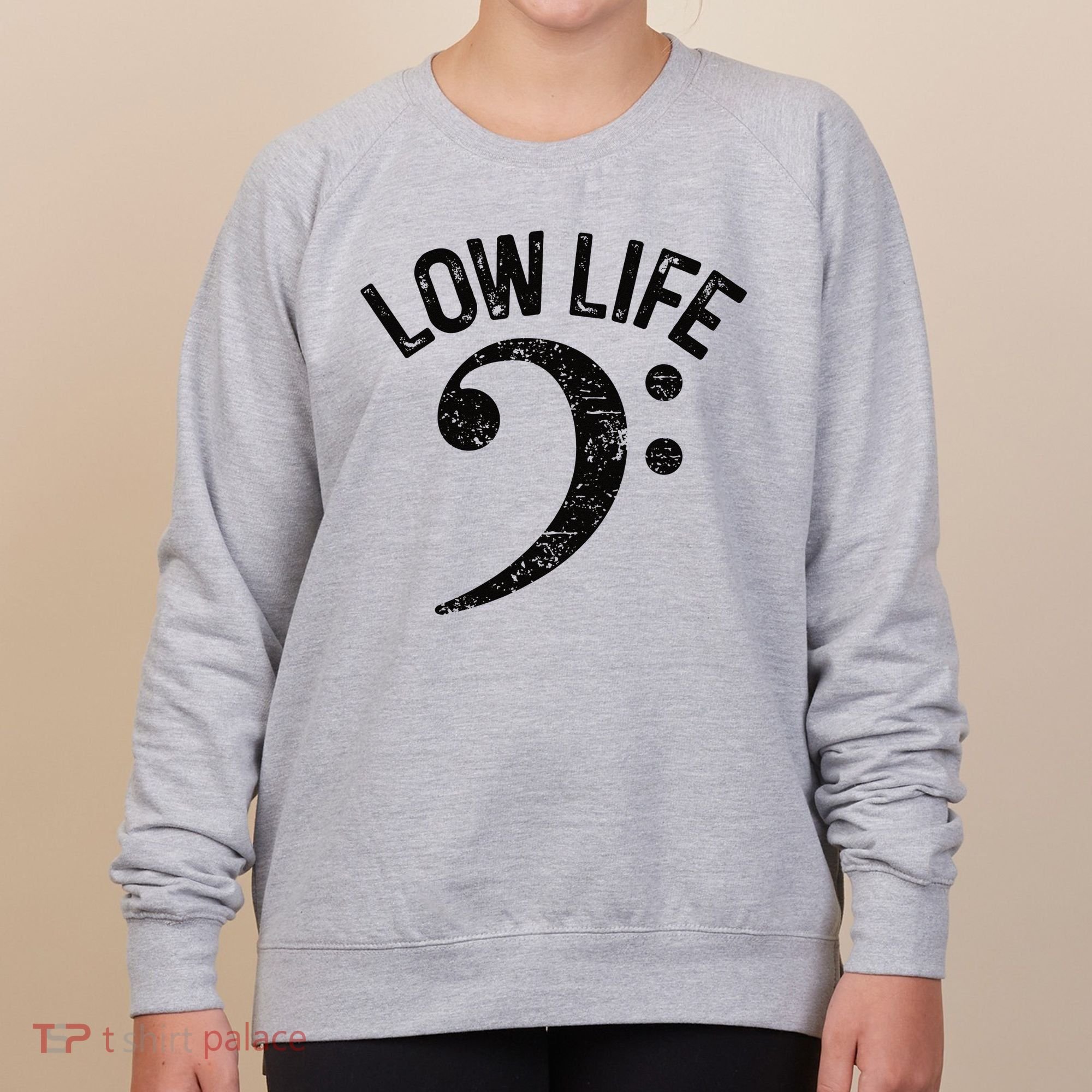 Bass Clef Low Life Music Marching Band Low Brass Bass Note Women's Sweatshirt