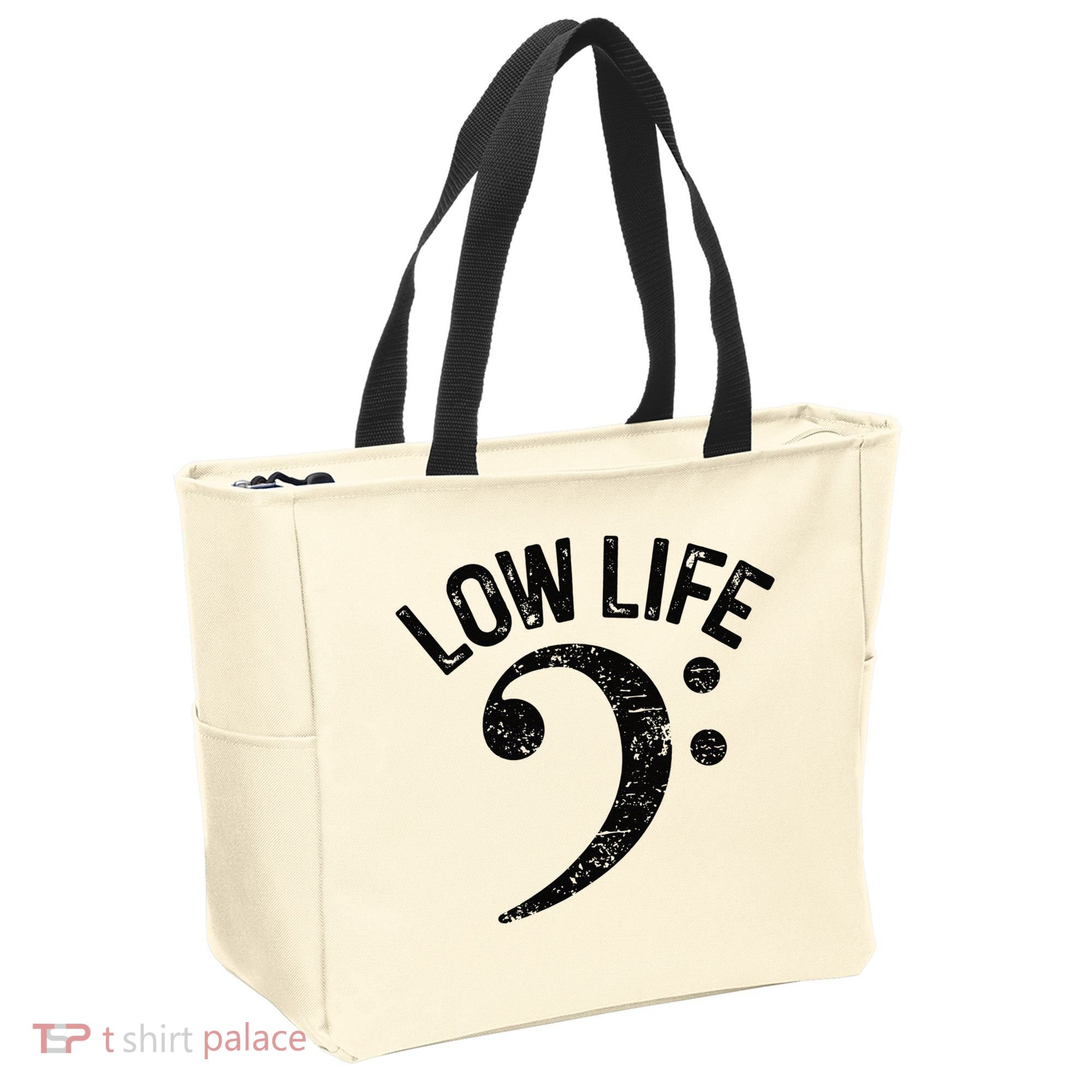 Bass Clef Low Life Music Marching Band Low Brass Bass Note Tote Bag