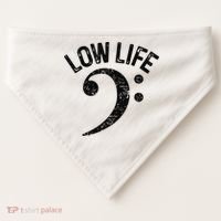 Bass Clef Low Life Music Marching Band Low Brass Bass Note USA-Made Doggie Bandana thumb 0