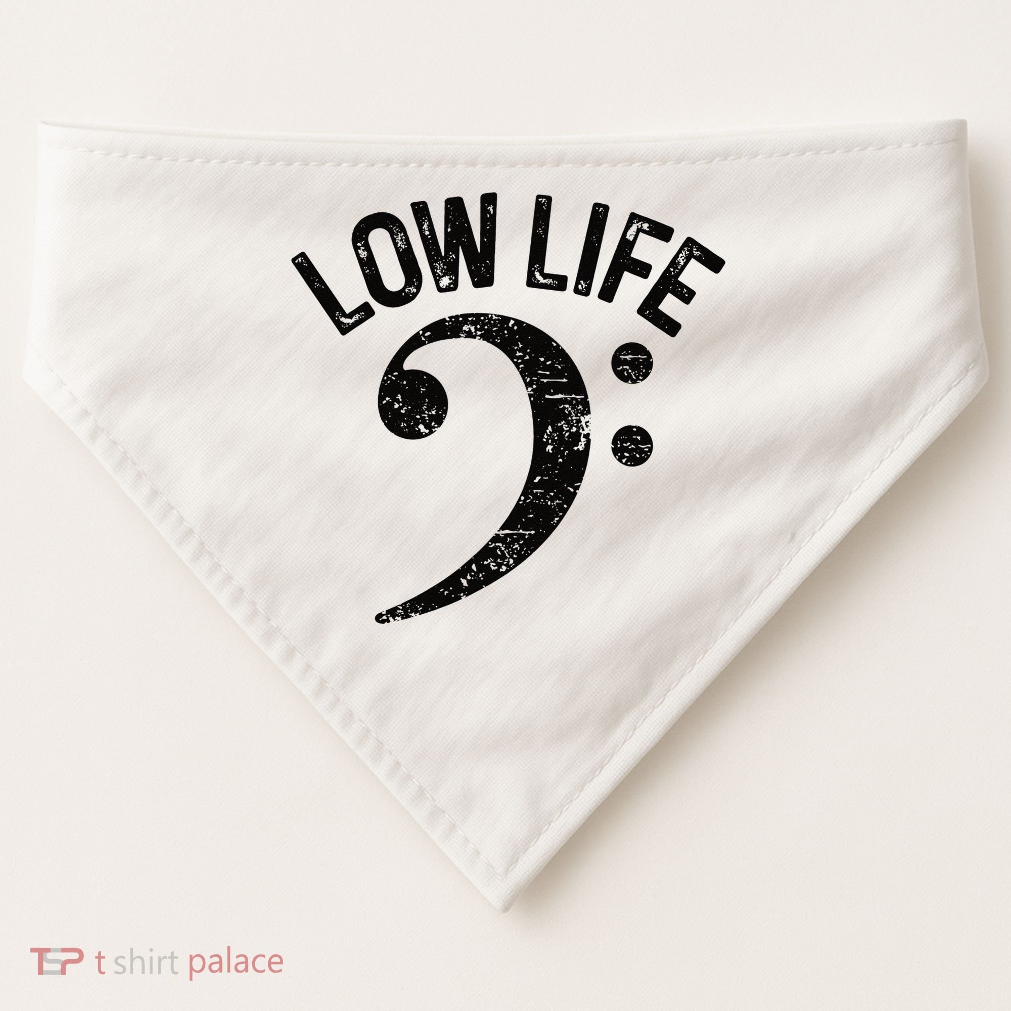 Bass Clef Low Life Music Marching Band Low Brass Bass Note USA-Made Doggie Bandana