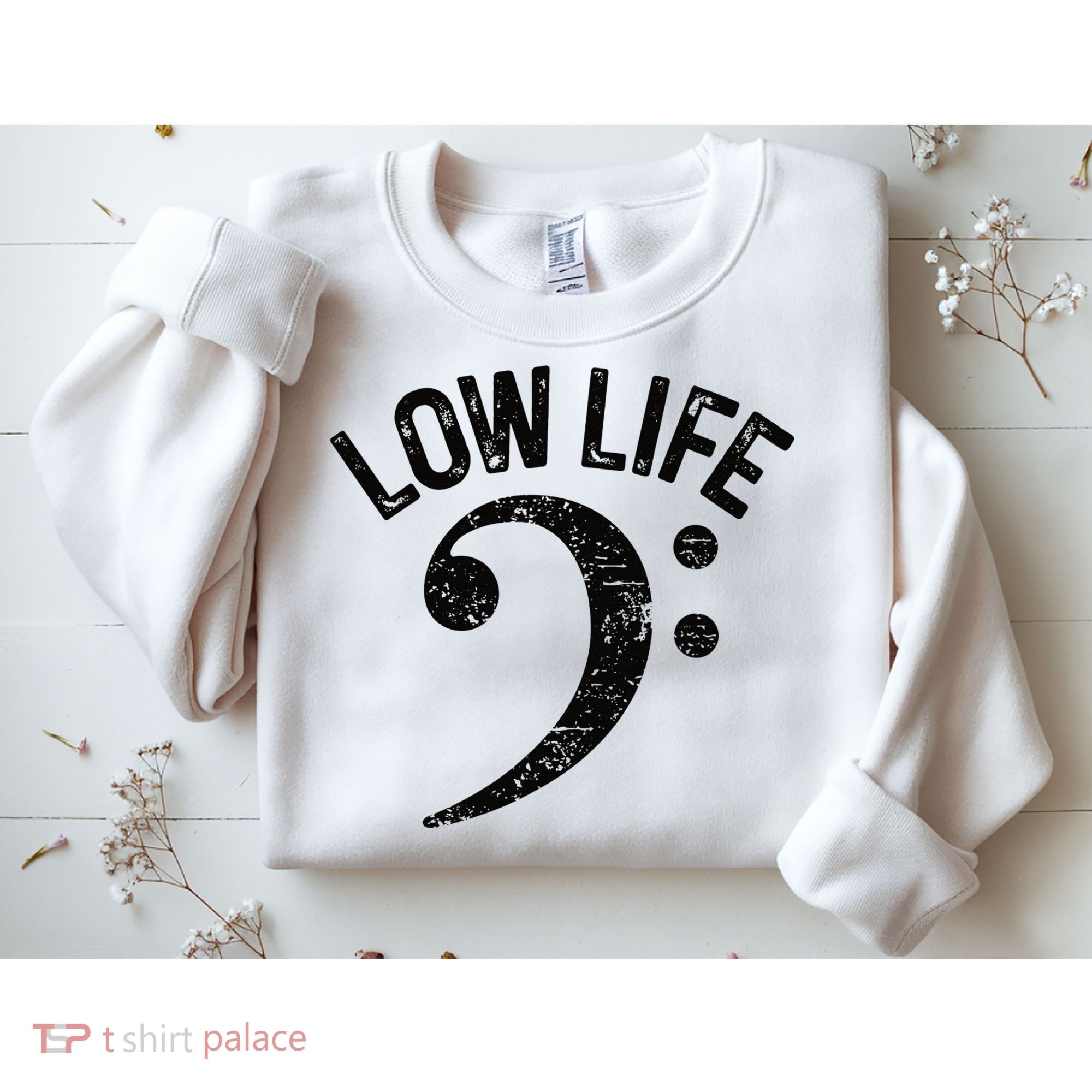 Bass Clef Low Life Music Marching Band Low Brass Bass Note Sweatshirt