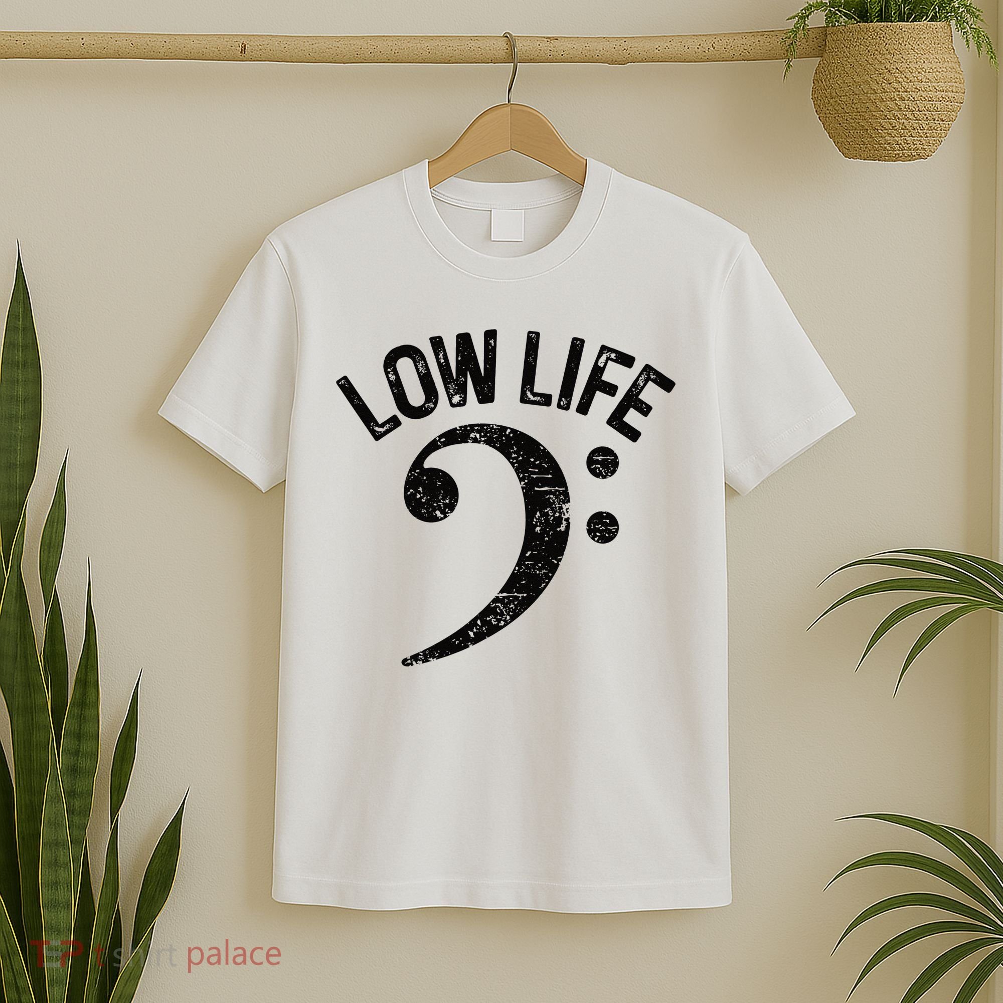 Bass Clef Low Life Music Marching Band Low Brass Bass Note T-Shirt