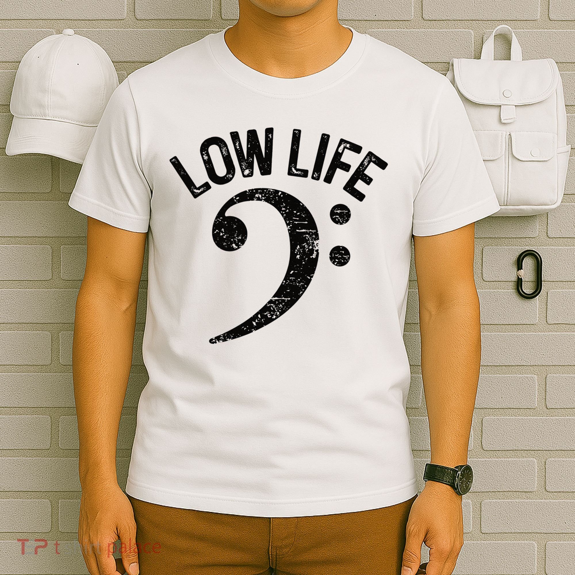 Bass Clef Low Life Music Marching Band Low Brass Bass Note T-Shirt