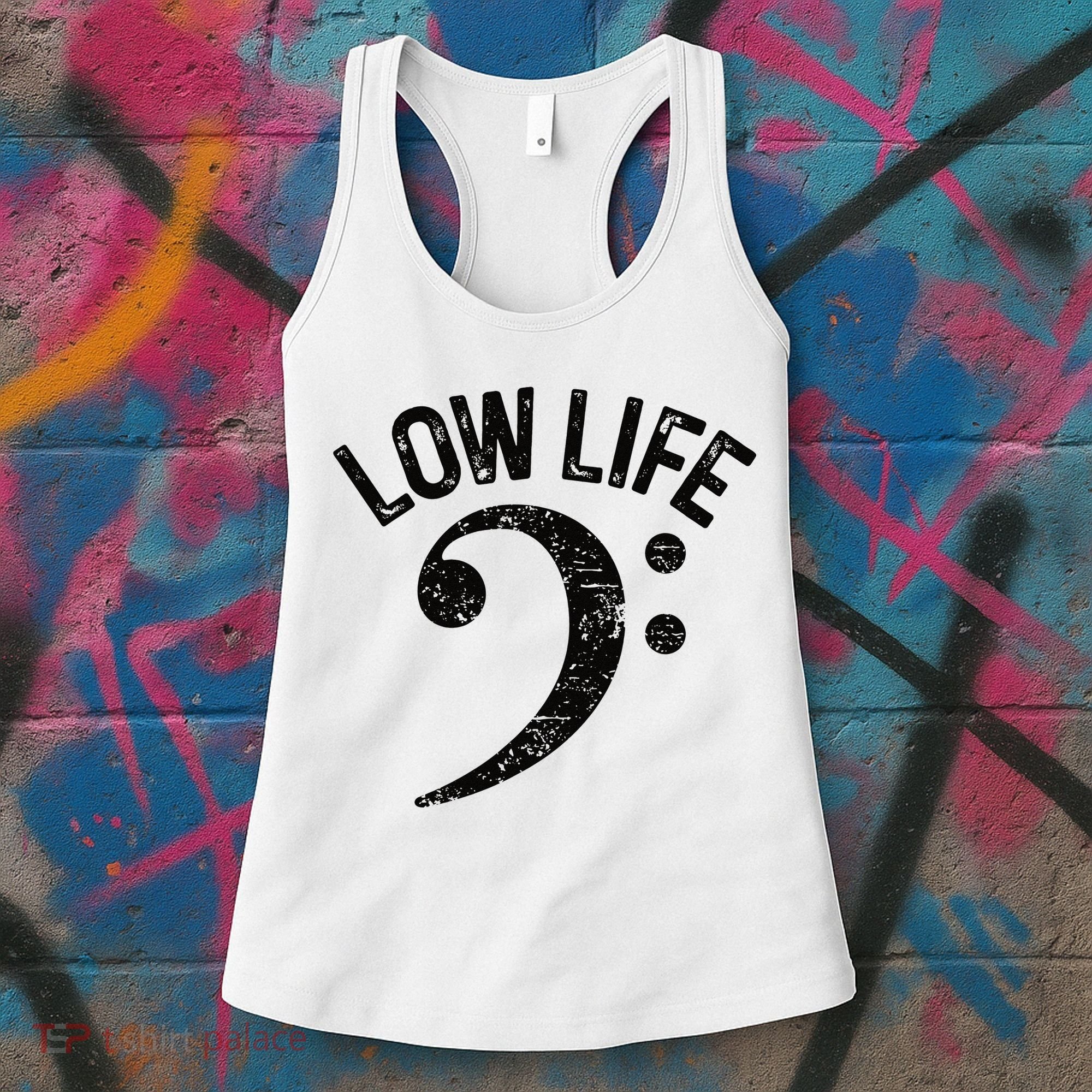Bass Clef Low Life Music Marching Band Low Brass Bass Note Women's Tank Top