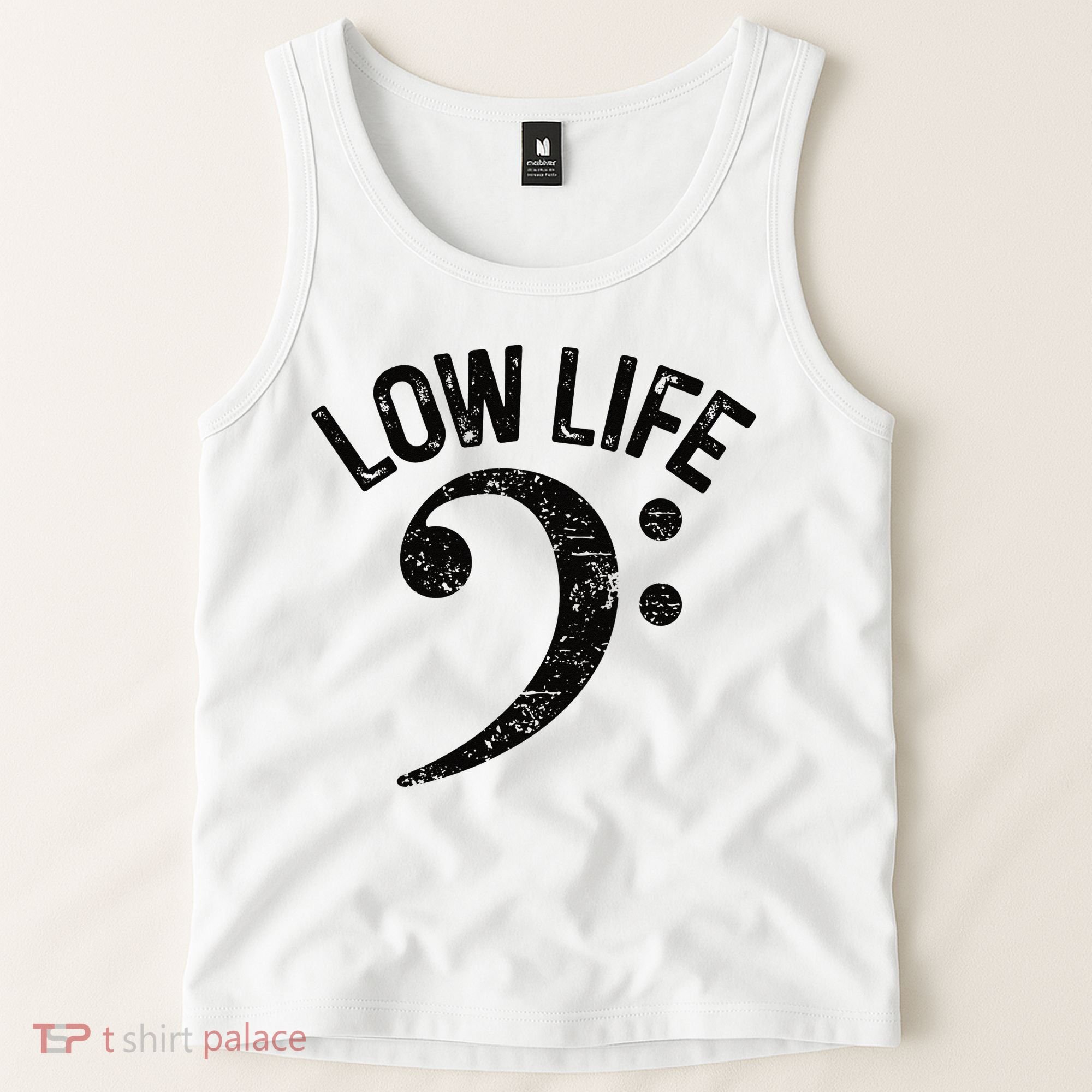 Bass Clef Low Life Music Marching Band Low Brass Bass Note Tank Top