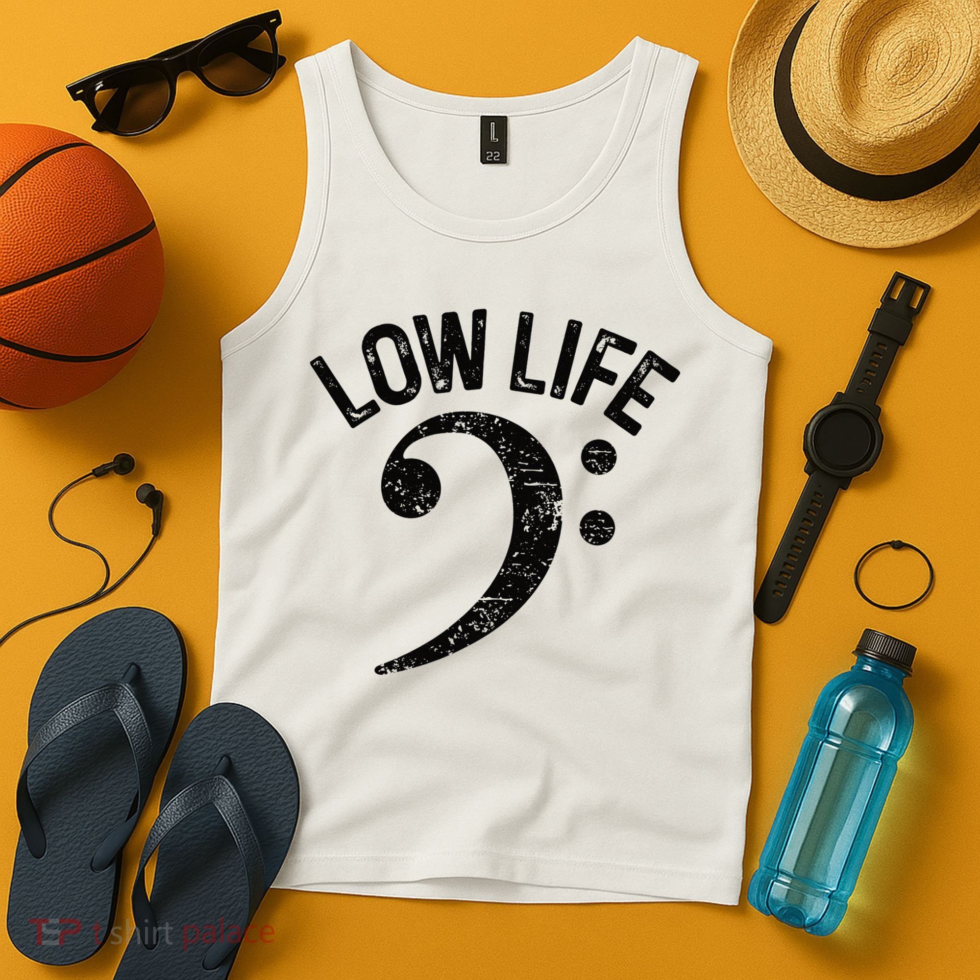 Bass Clef Low Life Music Marching Band Low Brass Bass Note Tank Top