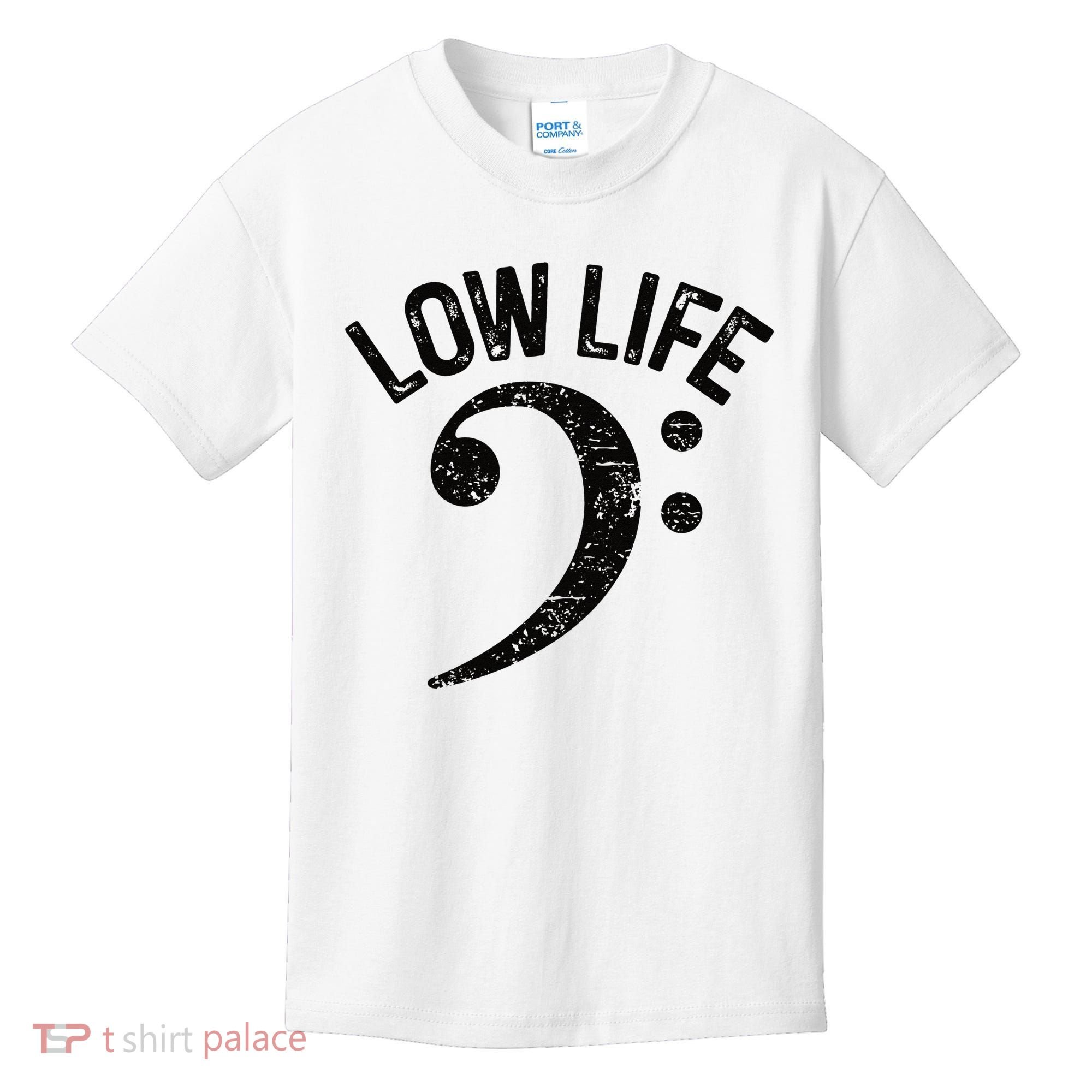 Bass Clef Low Life Music Marching Band Low Brass Bass Note Kids T-Shirt
