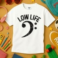 Bass Clef Low Life Music Marching Band Low Brass Bass Note Kids T-Shirt thumb 3