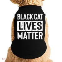 Black Cat Lives Matter Funny Gift Doggie Tank thumb 0