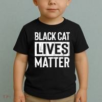 Black Cat Lives Matter Funny Gift Toddler T-Shirt thumb 2
