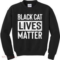 Black Cat Lives Matter Funny Gift Kids Sweatshirt thumb 0