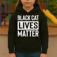 Black Cat Lives Matter Funny Gift Kids Hoodie thumb 3