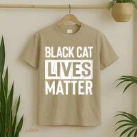 Black Cat Lives Matter Funny Gift T-Shirt thumb 2