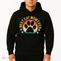 Best Cat Mom Ever Retro Sunset Hoodie thumb 2