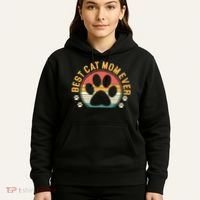 Best Cat Mom Ever Retro Sunset Hoodie thumb 5