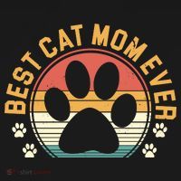 Best Cat Mom Ever Retro Sunset Polo thumb 3