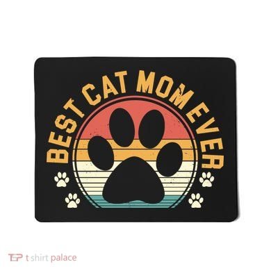 Best Cat Mom Ever Retro Sunset Mousepad