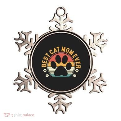 Best Cat Mom Ever Retro Sunset Ornament