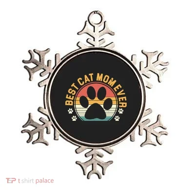 Best Cat Mom Ever Retro Sunset Ornament