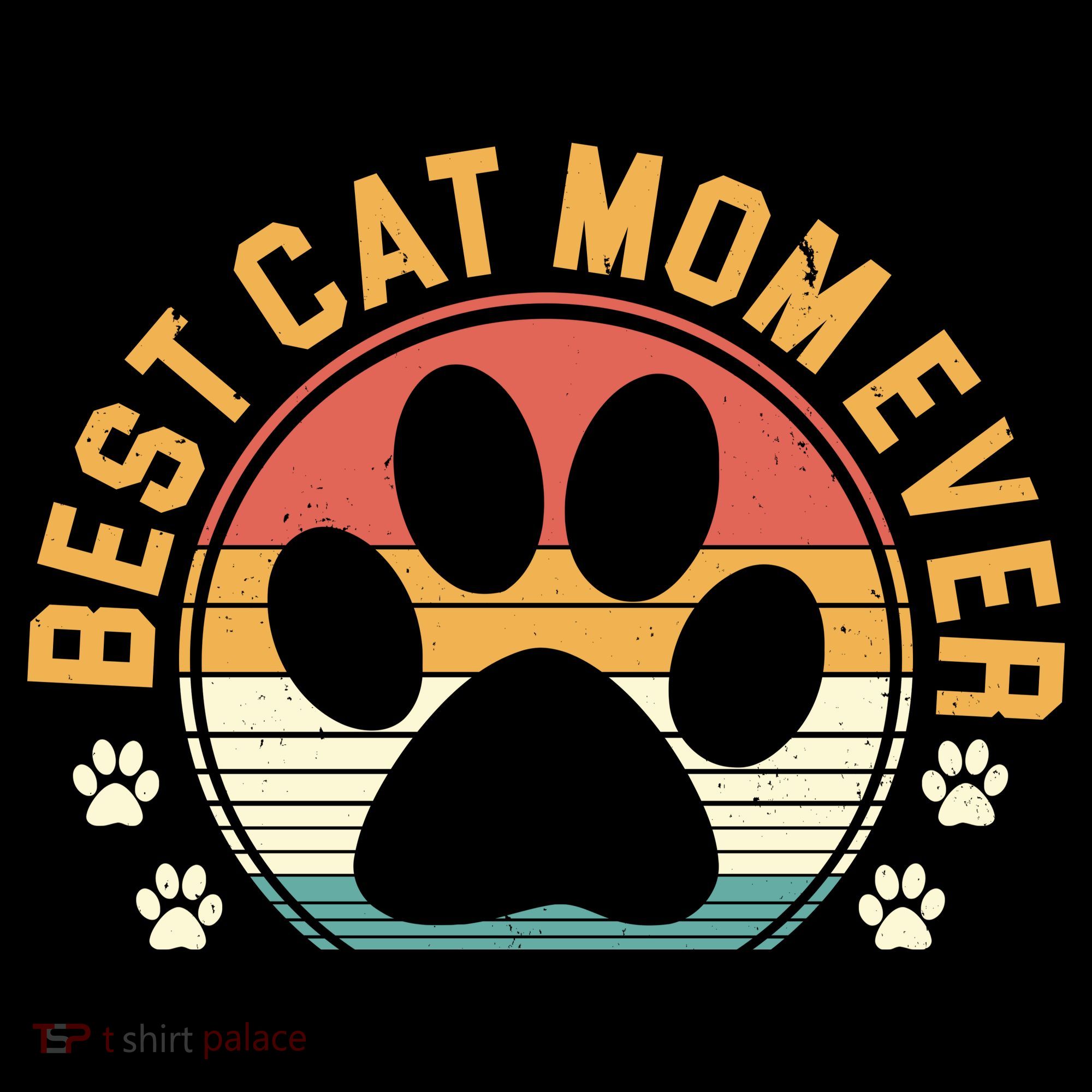 Best Cat Mom Ever Retro Sunset Tank Top