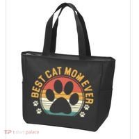 Best Cat Mom Ever Retro Sunset Tote Bag thumb 3