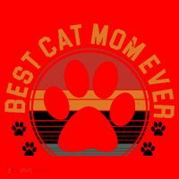 Best Cat Mom Ever Retro Sunset Santa Hat thumb 1