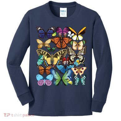 Butterfly Collection Monarch Butterfly Lover Butterflies Kids Long Sleeve Shirt