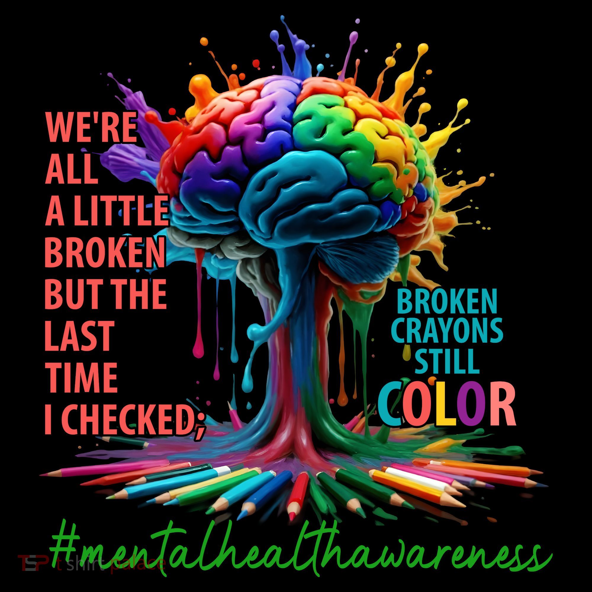 Broken Crayons Mental Health USA-Made Doggie Bandana