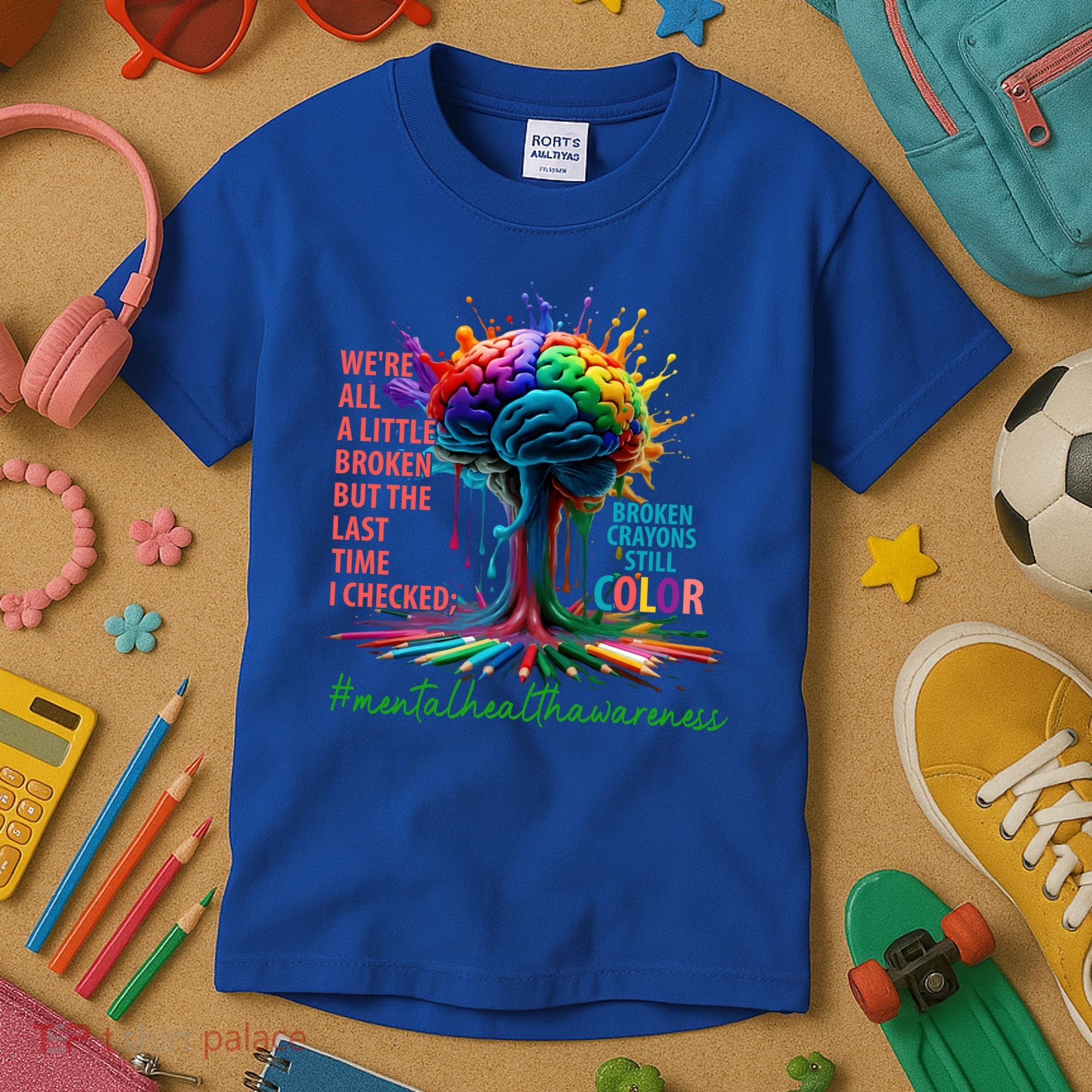 Broken Crayons Mental Health Kids T-Shirt