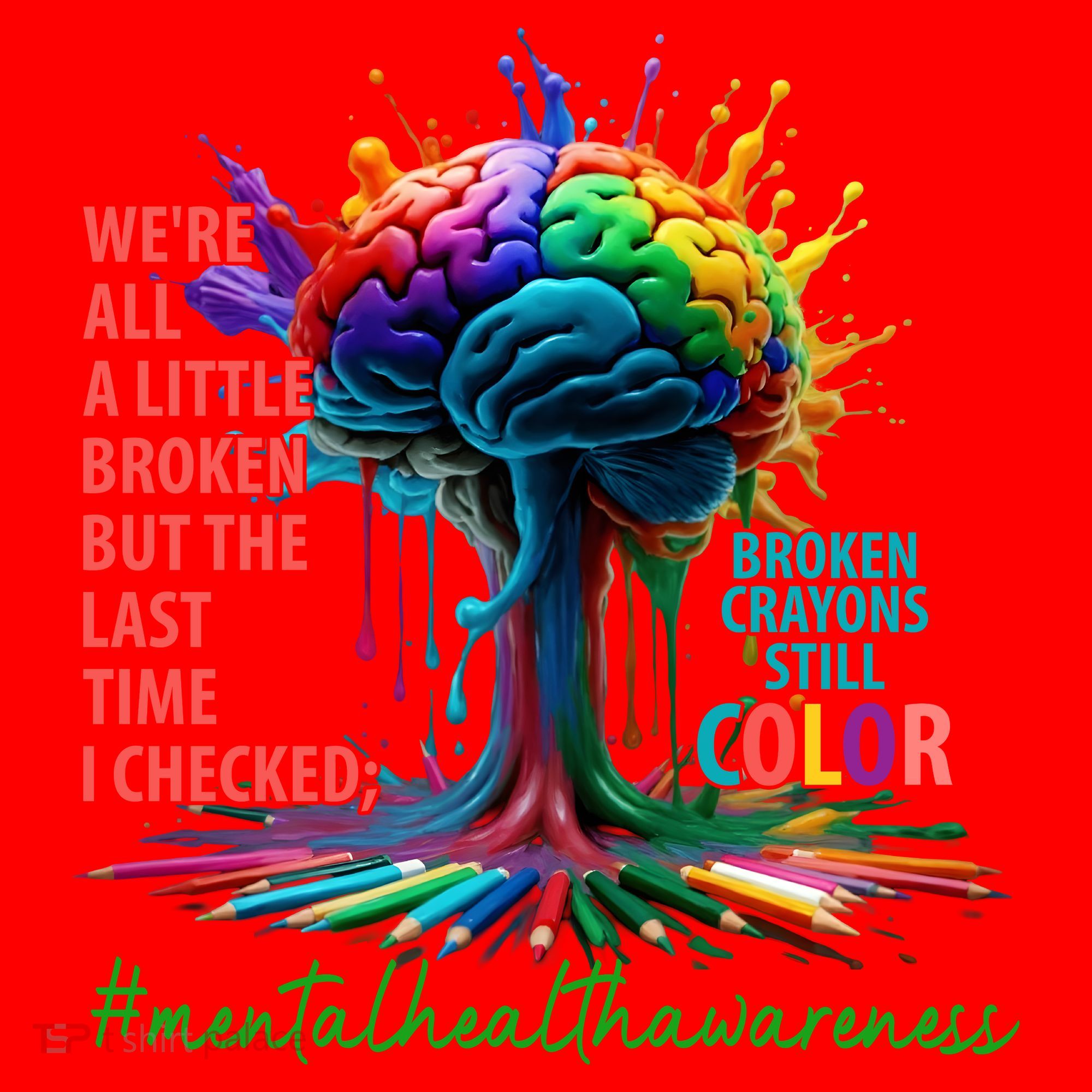 Broken Crayons Mental Health Santa Hat