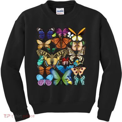 Butterfly Collection Monarch Butterfly Lover Butterflies Kids Sweatshirt