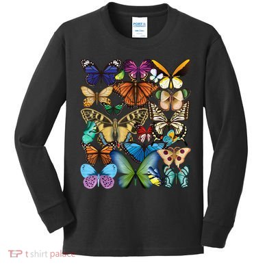 Butterfly Collection Monarch Butterfly Lover Butterflies Kids Long Sleeve Shirt