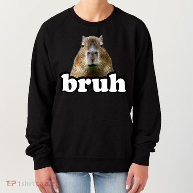 Bruh Capybara Meme Funny Bruh Saying Women's Sweatshirt