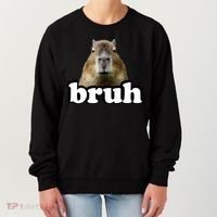 Bruh Capybara Meme Funny Bruh Saying Women's Sweatshirt thumb 0