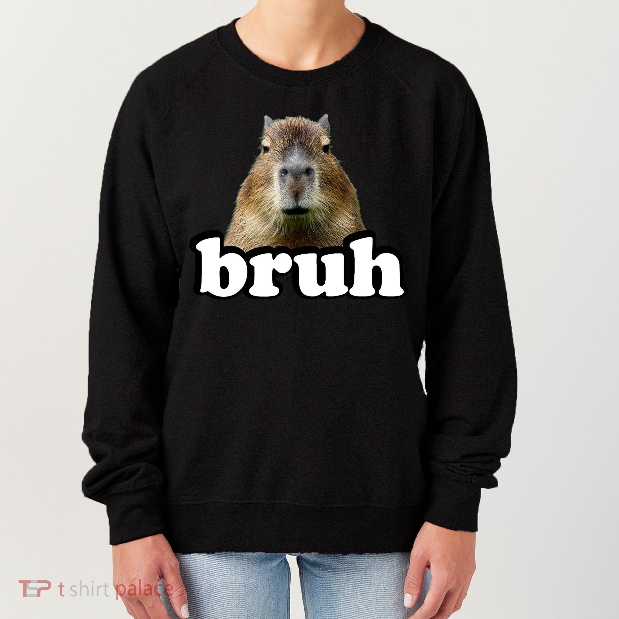 Bruh Capybara Meme Funny Bruh Saying Women's Sweatshirt