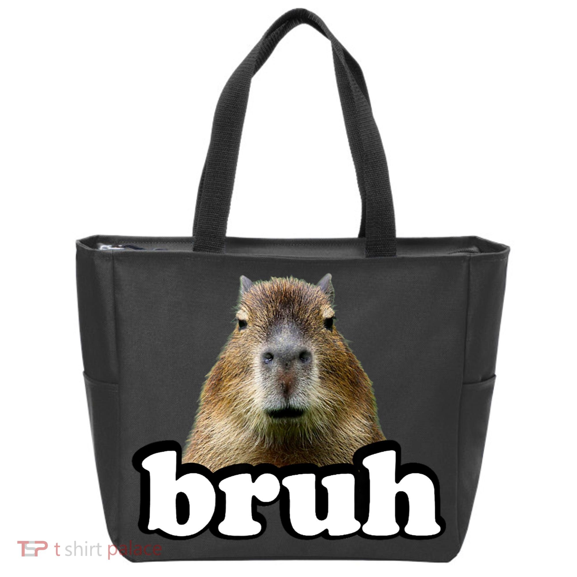 Bruh Capybara Meme Funny Bruh Saying Tote Bag