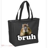 Bruh Capybara Meme Funny Bruh Saying Tote Bag thumb 2