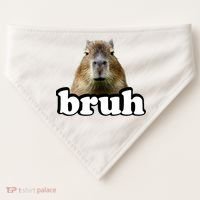 Bruh Capybara Meme Funny Bruh Saying USA-Made Doggie Bandana thumb 0