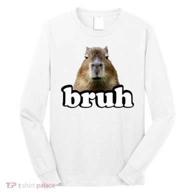 Bruh Capybara Meme Funny Bruh Saying Long Sleeve Shirt