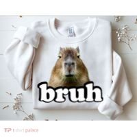 Bruh Capybara Meme Funny Bruh Saying Sweatshirt thumb 2
