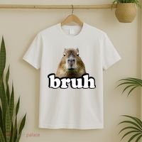 Bruh Capybara Meme Funny Bruh Saying T-Shirt thumb 2