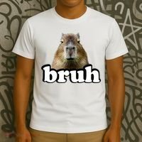 Bruh Capybara Meme Funny Bruh Saying T-Shirt thumb 3
