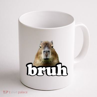 Bruh Capybara Meme Funny Bruh Saying Coffee Mug back