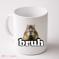 Bruh Capybara Meme Funny Bruh Saying Coffee Mug thumb 0
