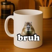 Bruh Capybara Meme Funny Bruh Saying Coffee Mug thumb 4